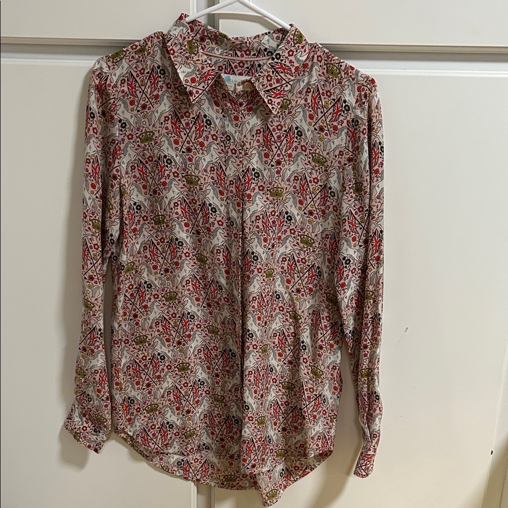Boden Sara British Silk Patterned Blouse 4